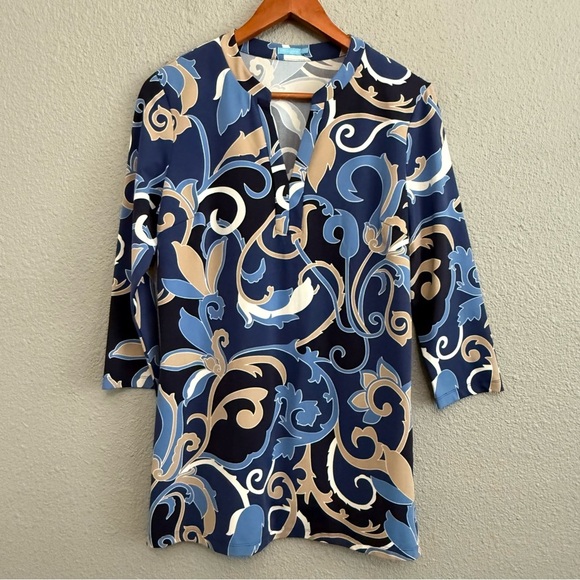 J.McLaughlin Printed Tunic Top Size Medium - Picture 1 of 4